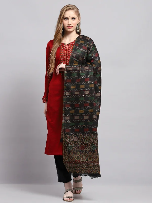 Women Multicolor Self Design Shawl