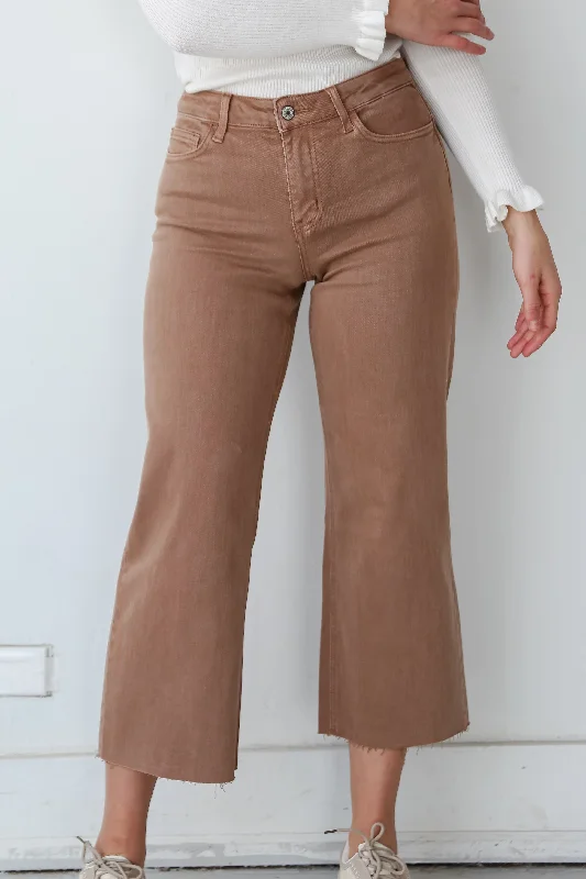 FINAL SALE - Olivia Chocolate Brown Wide Leg Jeans