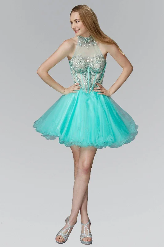 Short Tulle Dress with Rolled Hem