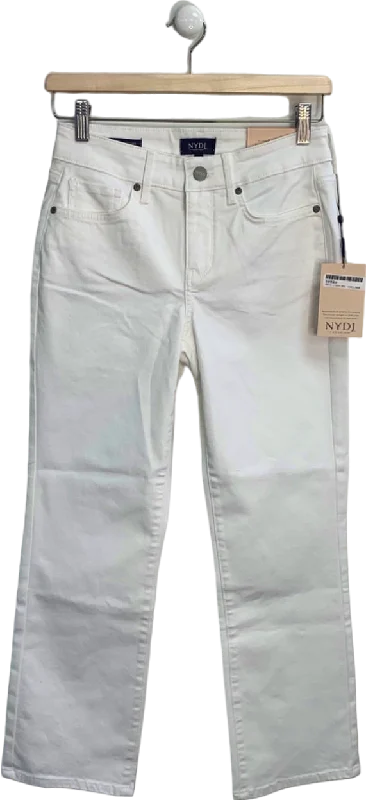 NYDJ Optic White Marilyn Straight Ankle Jeans UK 6