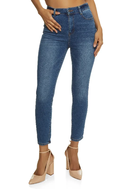 WAX Whiskered High Waist Skinny Ankle Jeans