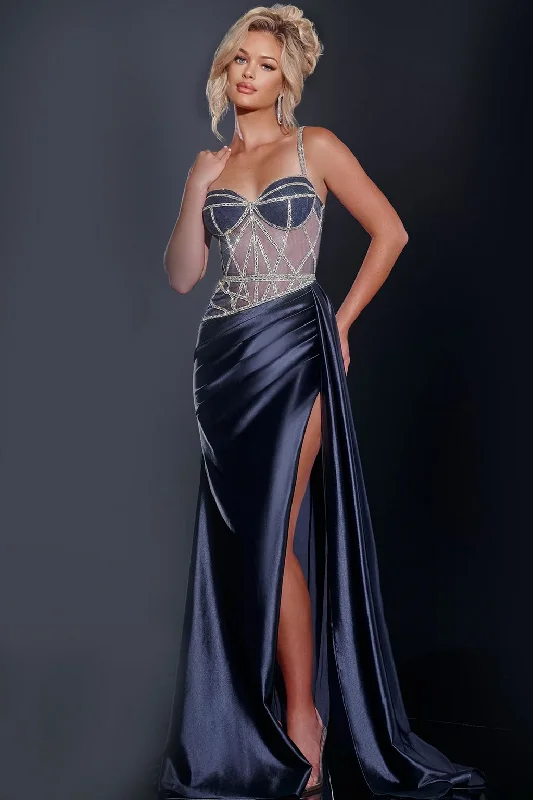 Jovani 40506 Long Formal Beaded Corset Overskirt Prom Dress