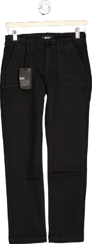 Paige Black mid-rise straight leg Mayslie Jeans UK W26