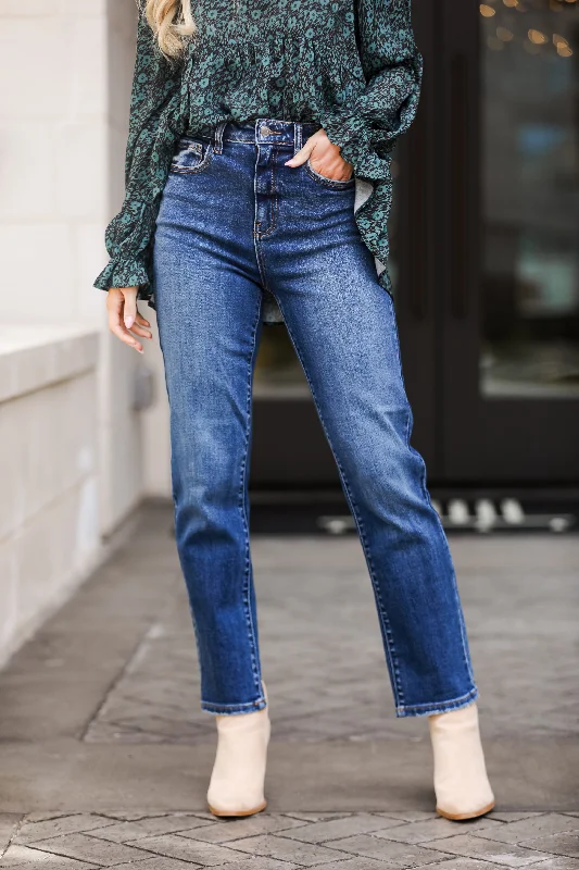 FINAL SALE - Skylar Dark Wash Straight Leg Jeans