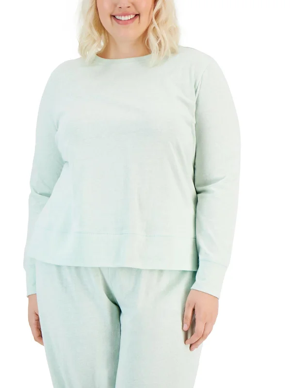 Plus Womens Heathered Active Pullover Top