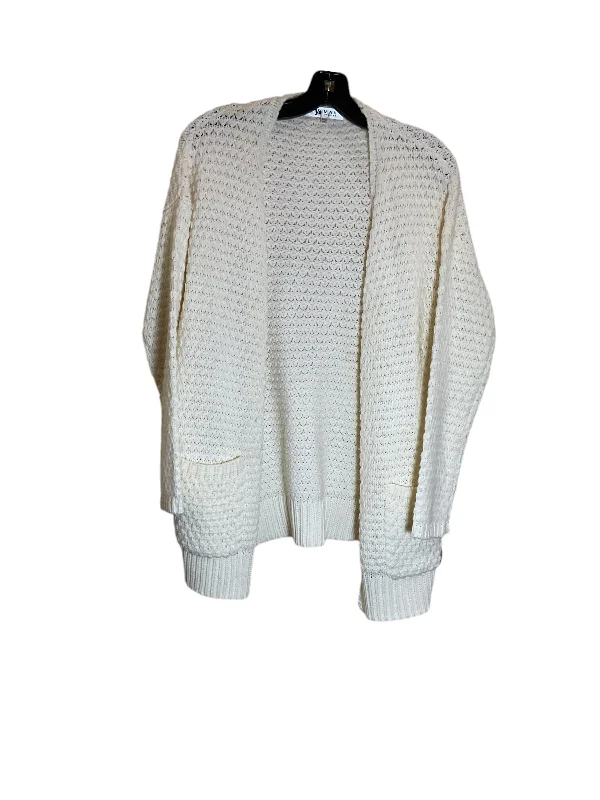 Sweater Cardigan By Clothes Mentor In Cream, Size: M