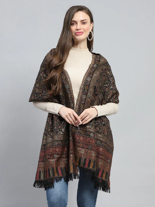 Women Multicolor Self Design Stole