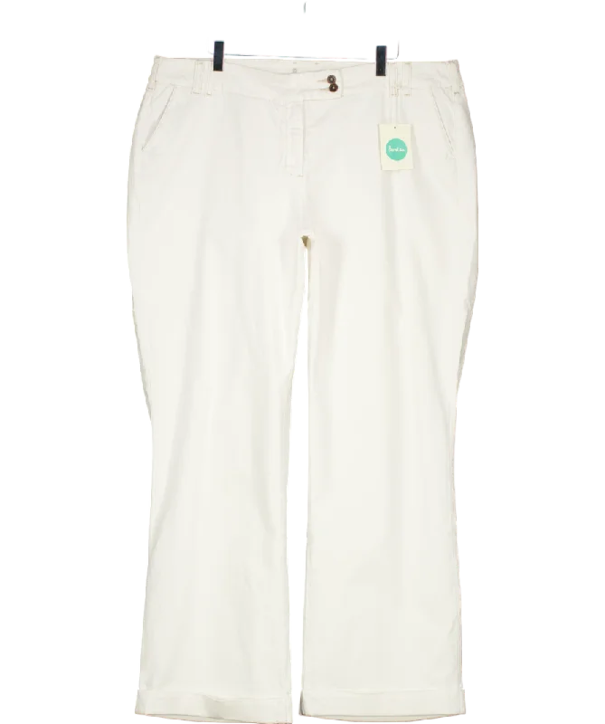 Boden White Double Button Straight Leg Jeans UK 20