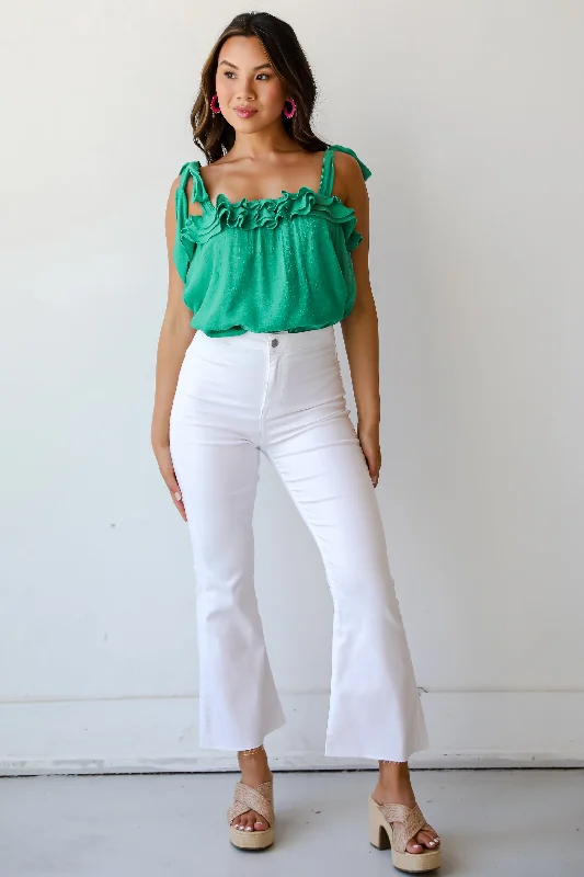 FINAL SALE - Kaitlyn White Flare Jeans