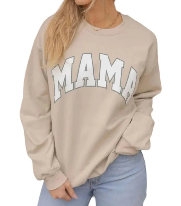 Mama Collegiate Sweatshirt In Oatmeal