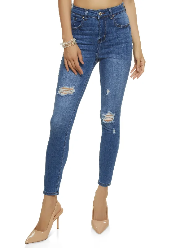 WAX Stretch Distressed High Rise Jeans