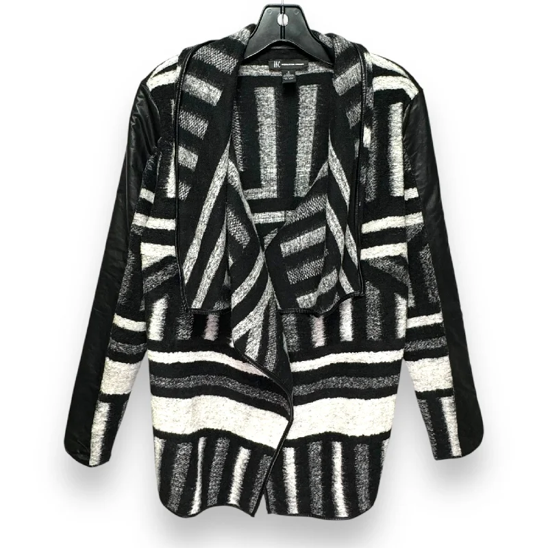 Sweater Cardigan By Inc In Black & Cream, Size: M