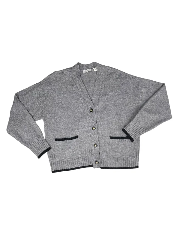 Sweater Cardigan By Cyrus Knits In Grey, Size: M