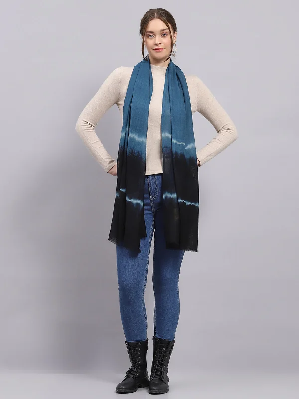 Women Blue Solid Stole