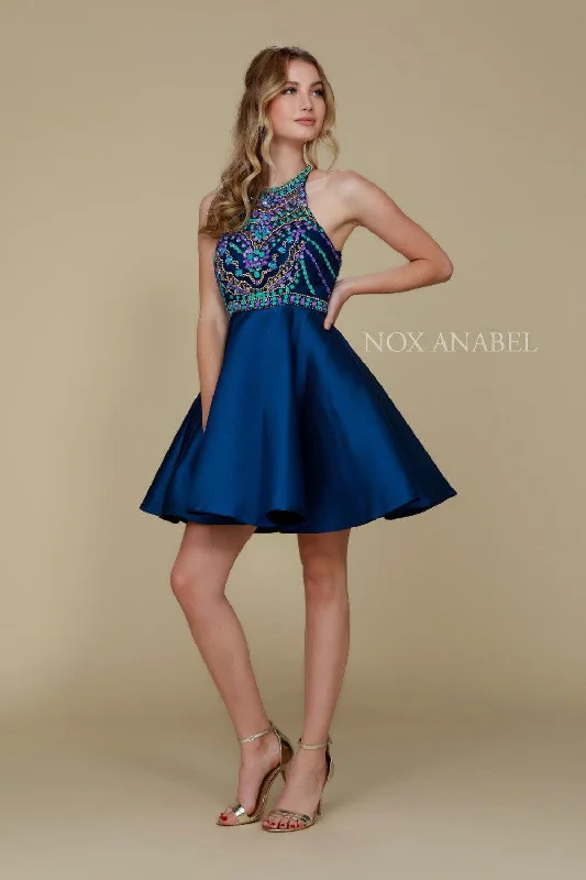 Short Beaded Homecoming Prom Dress