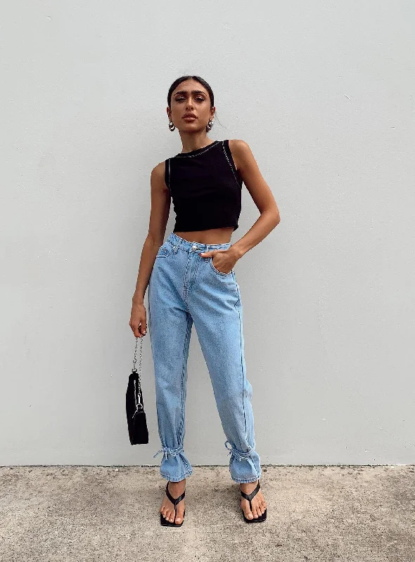 Connection Ankle Tie Denim Jeans