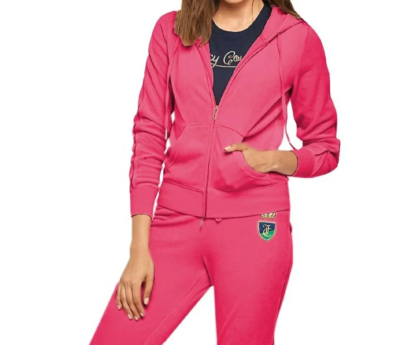 Velour Robertson Jacket In Pink