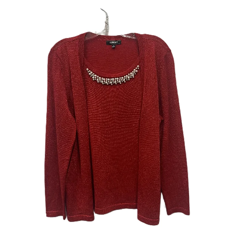 Sweater Cardigan By Elementz In Red, Size: L