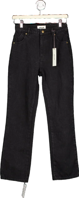 Rolla's Ash Black Original Straight Jeans Size UK W25