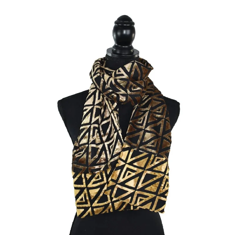 Nebula Velvet Scarf In Black/copper