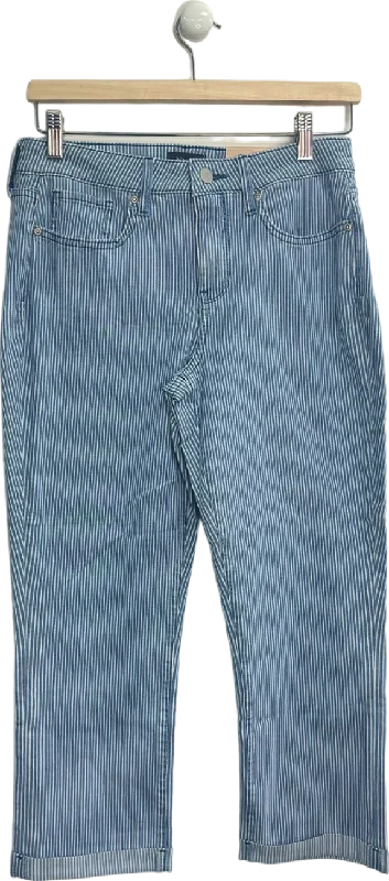 NYDJ Blue Pinstripe Chloe Crop  Jeans Size UK 14