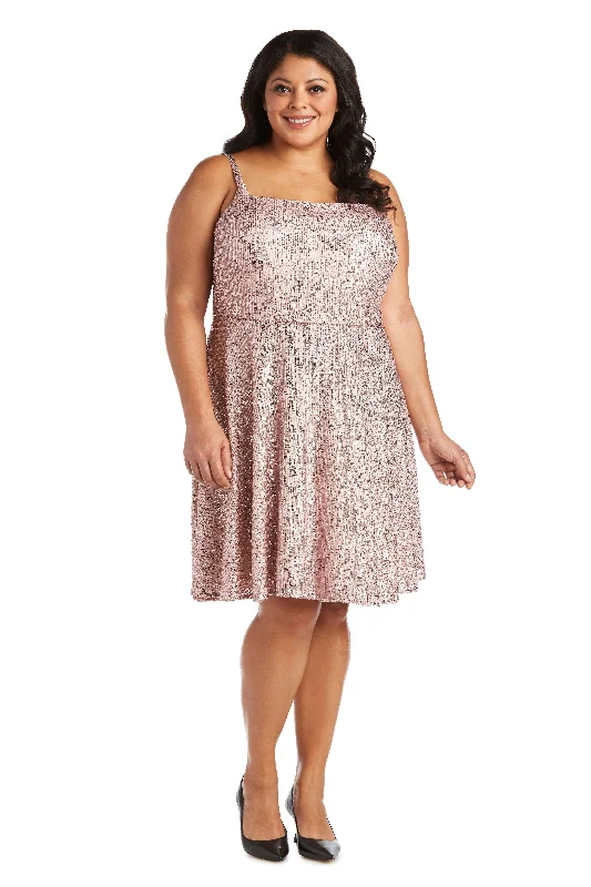 Morgan & Co 12890WM Short Plus Size Sequins Dress