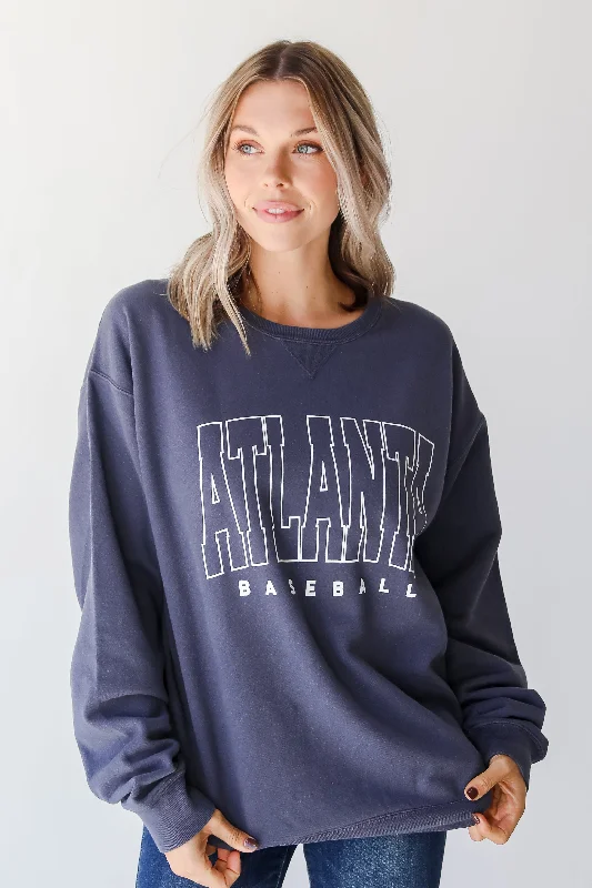 Denim Atlanta Baseball Sweatshirt