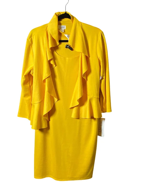 Dress Suit 2pc By Allison Taylor In Yellow, Size: L