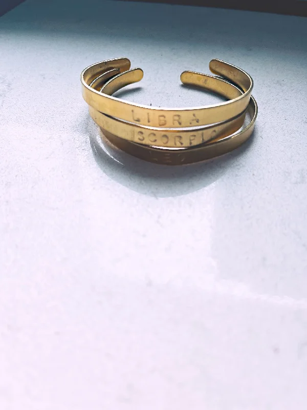 Brass Zodiac Cuffs