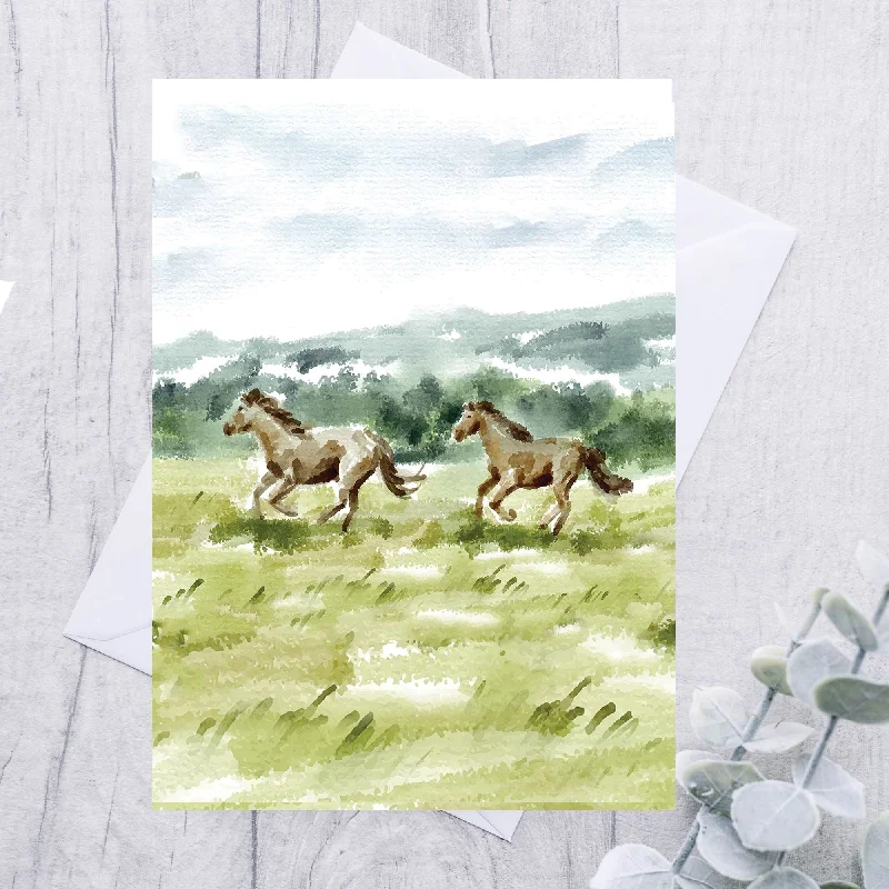 Horses in the Wild -Greeting Card