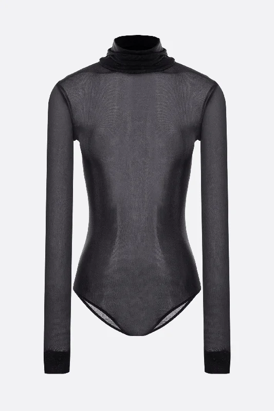 stretch jersey high-neck bodysuit