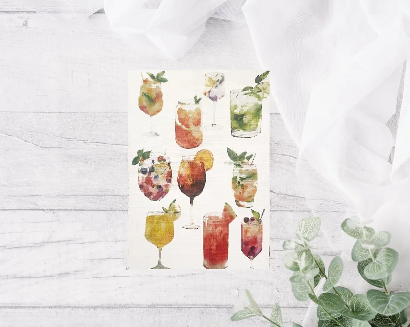 Refreshing Summer Drinks Collection- Greeting Card