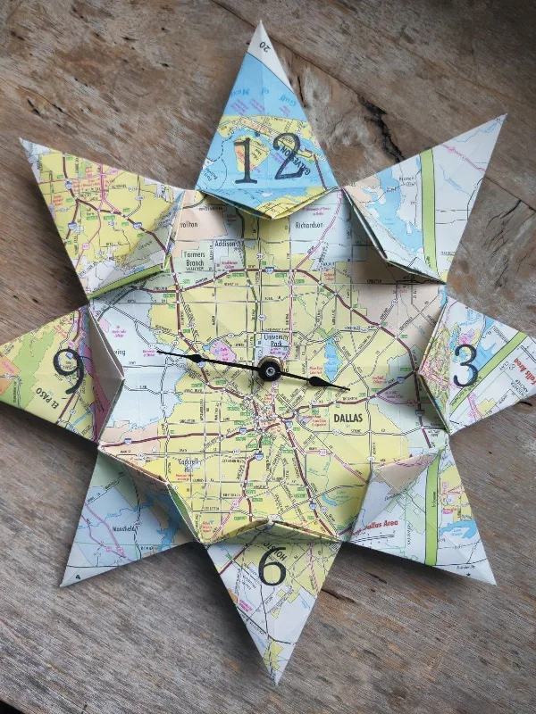 Upcycle Map Clock - Dallas