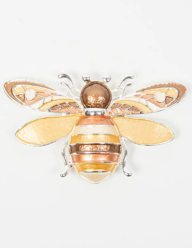 Brooch | Bee | Gold, Amber & Silver