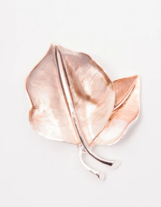 Brooch | Double Leaves | Rose Gold