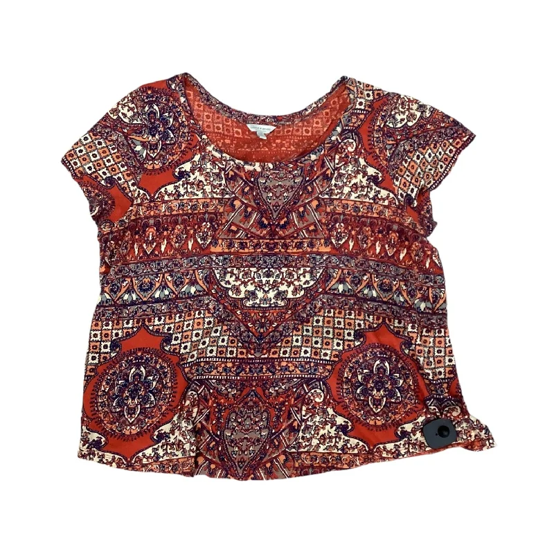 Blue & Orange Top Short Sleeve Lucky Brand, Size 1x