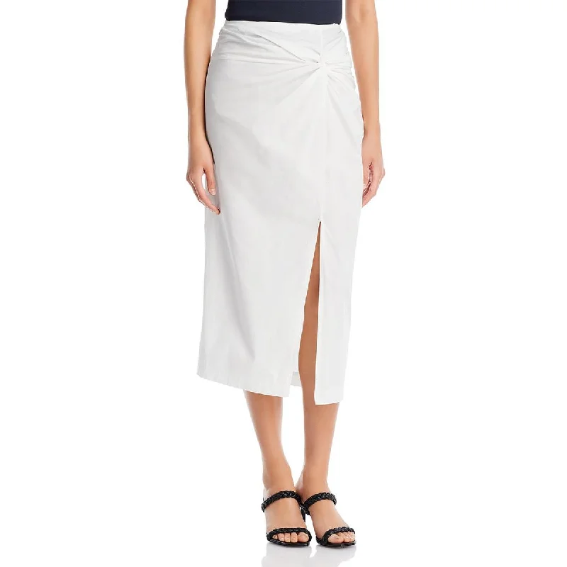 Edna Womens Knot Front Midi Midi Skirt