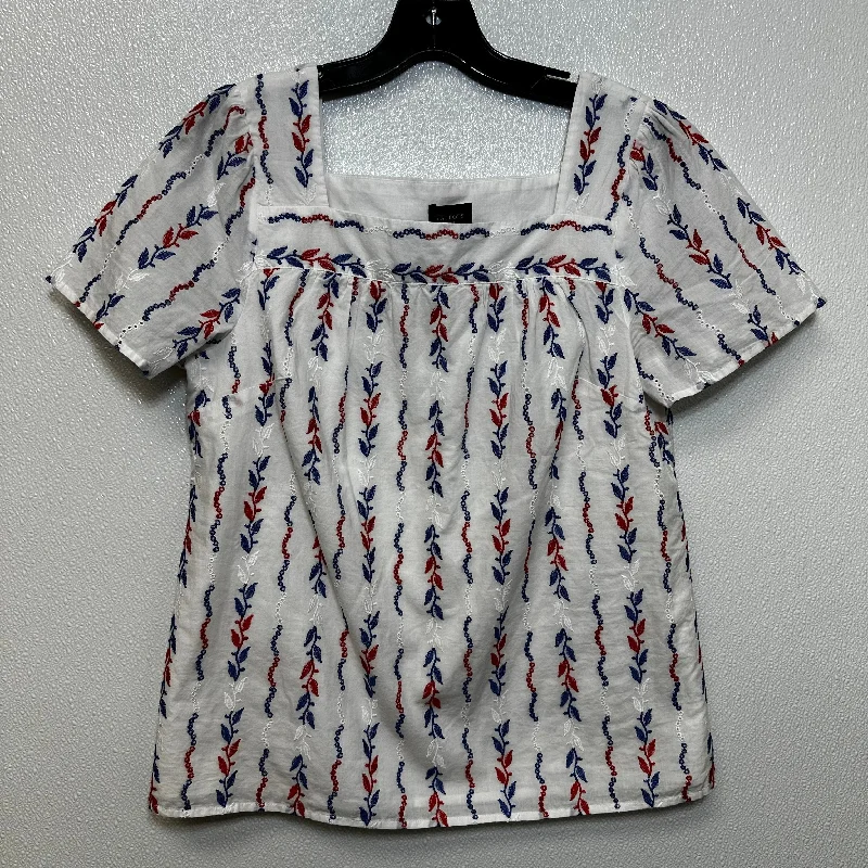 Red Blue Top Short Sleeve Talbots O, Size Petite  Medium