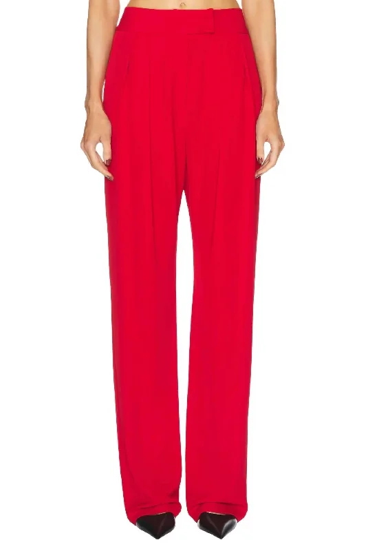 Double Pleat Trouser In Peony