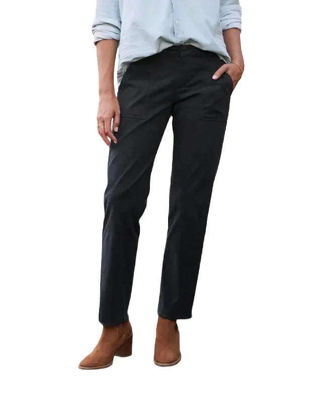 Italian Utility Pant In Washed Black