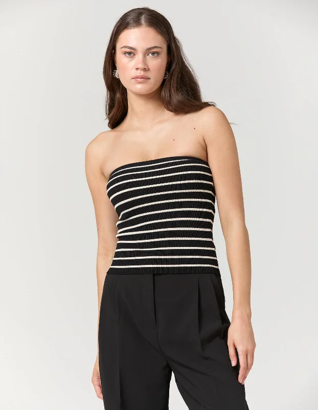 Tilly Knit Bustier - Black/Cream