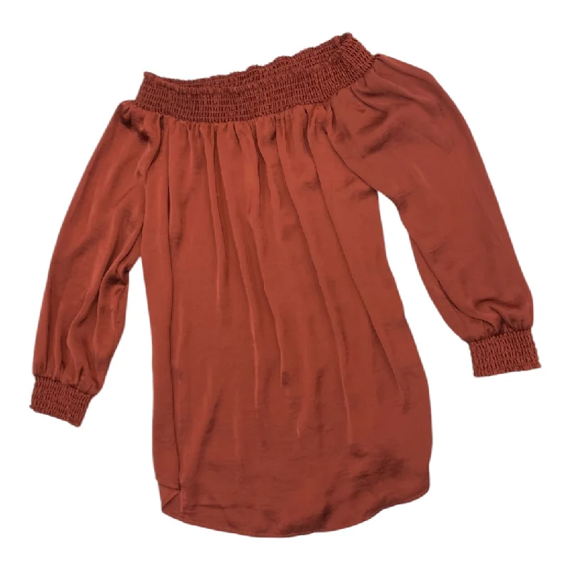 Top Long Sleeve By Cabi In Maroon, Size: M