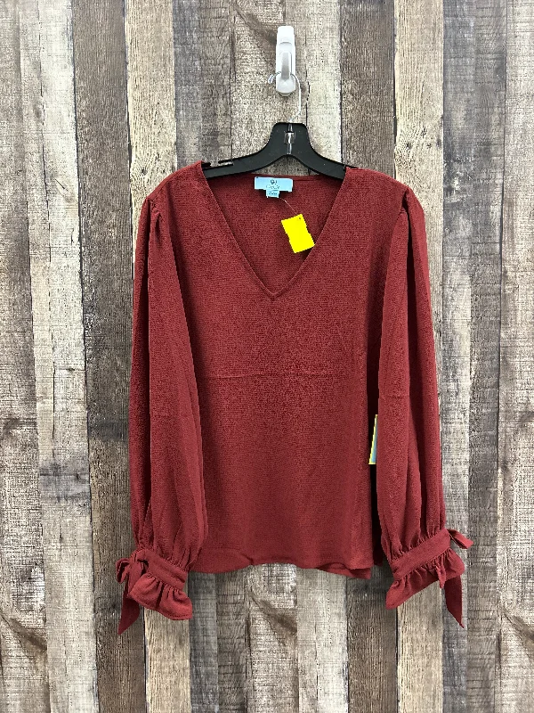 Top Long Sleeve By Cece In Red, Size: L