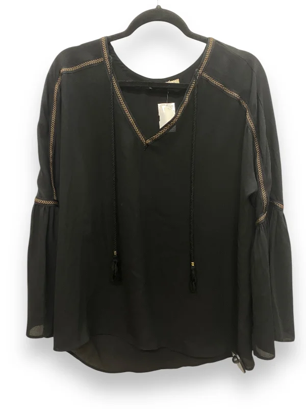 Top Long Sleeve By Daniel Rainn In Black, Size: M