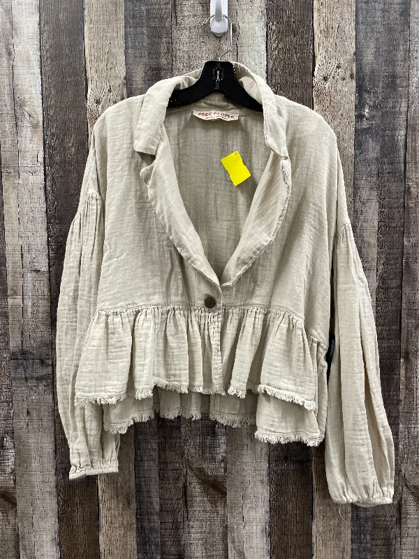 Top Long Sleeve By Free People In Beige, Size: M