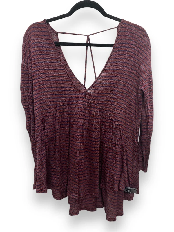 Top Long Sleeve By Lucky Brand In Blue & Red, Size: M