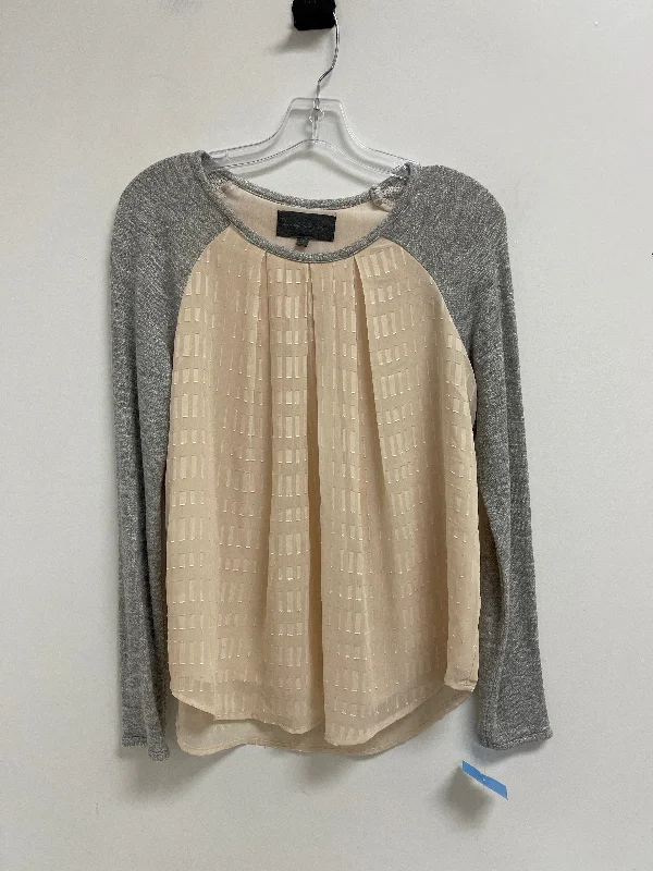 Top Long Sleeve By Sunday In Brooklyn In Cream & Grey, Size: S