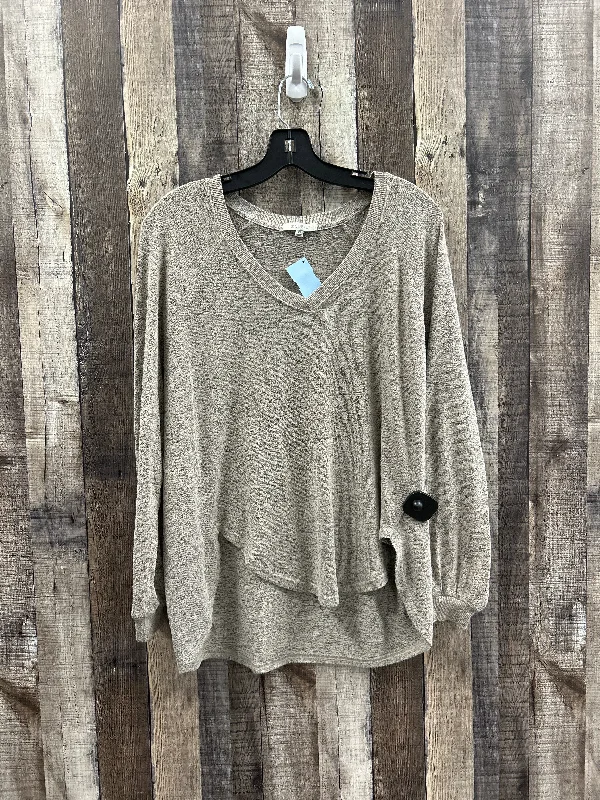 Top Long Sleeve By Z Supply In Brown, Size: Xs